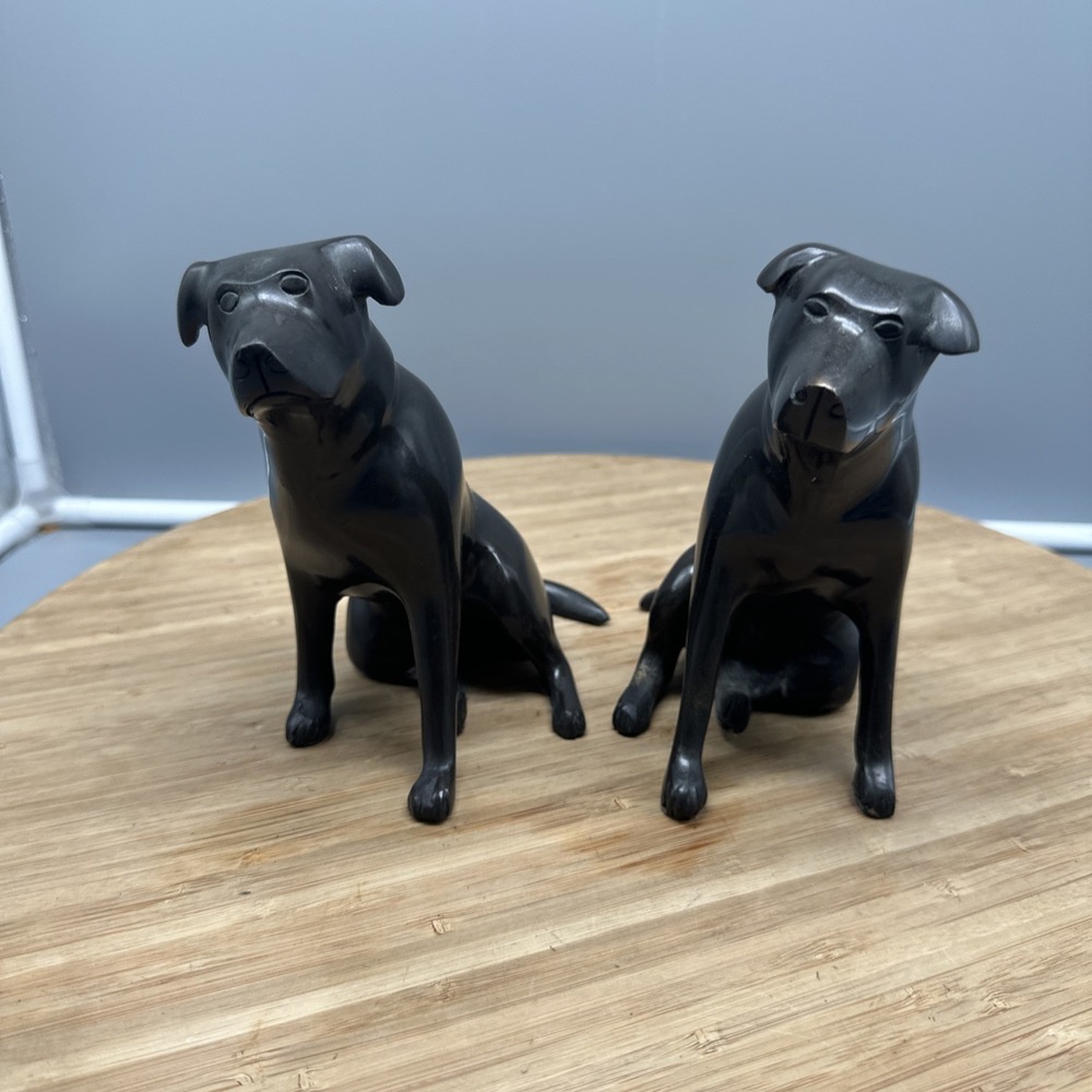 Restoration Hardware Cast Brass/Bronze Labrador Dog Retriever Bookends Sculpture